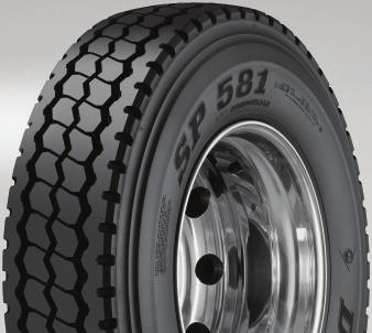 Tread Groove Stone Ejectors help prevent stone trapping and drilling to enhance casing toughness and retreadability. All-Position Tread Design helps enhance traction on and off the road. Tread Min.