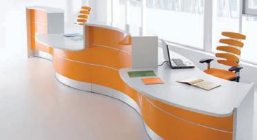 reception desk can be from a circle