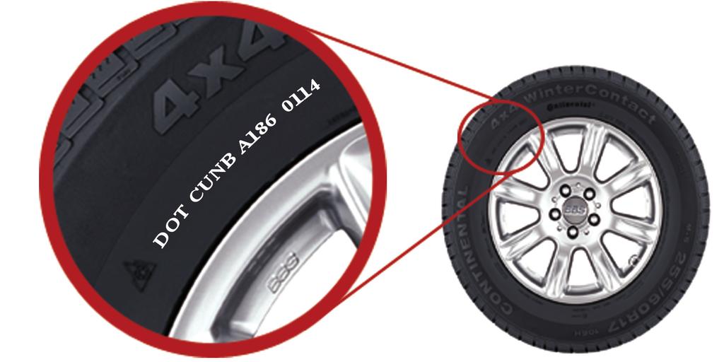 The DOT symbol on this tire certifies the tire manufacturer s compliance with the U.S. Department of Transportation tire safety standards.