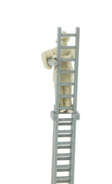 2) For the figure on the ladder, attach hose from building to figure and attach