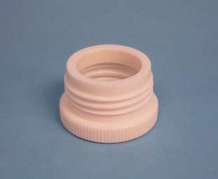 BOTTLE THREAD ADAPTER Adapt GL45 caps to fit GL38 solvent bottles Polypropylene construction In lab applications where various bottle types are used, there may be occasions when the use of separate