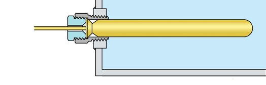 Sensing Bulb TEMPERATURE Installed in Pipe Line: Drawing shows Sensing Bulb installed in a 1 NPT pipe fitting. 1 1 /4 is minimum pipe size for adequate clearance around sensing bulb.