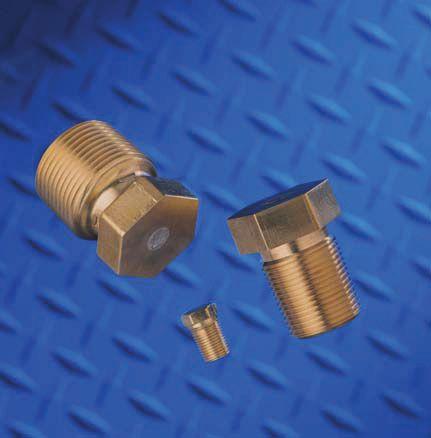 FUSIBLE METAL PLUGS Manufactured in accordance with Chlorine Institute specifications. Naval brass and 165 F fusible alloy.