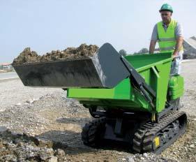 Capacity (kg) 710 1100 Width (mm) 750 920 Length (mm) 1050 1250 Height of the sides (mm) 450 450 Tipper dumper with