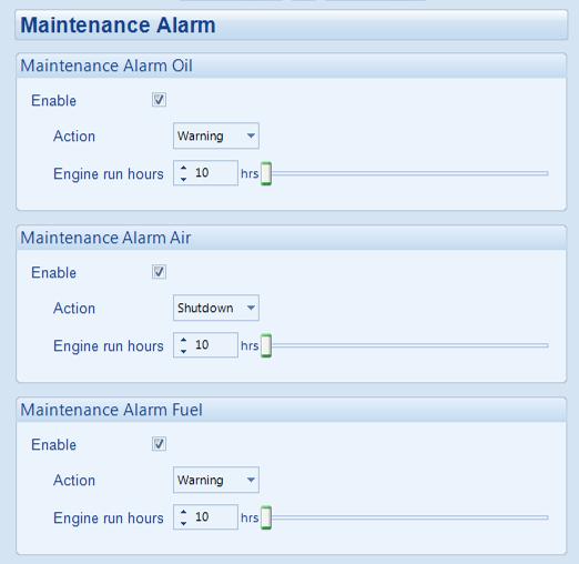 Operation 5.6 MAINTENANCE ALARM Depending upon module configuration one or more levels of engine maintenance alarm may occur based upon a configurable schedule.