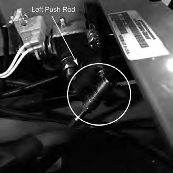 When adjusting the tracking on the mower, the length of the pushrods can be changed by