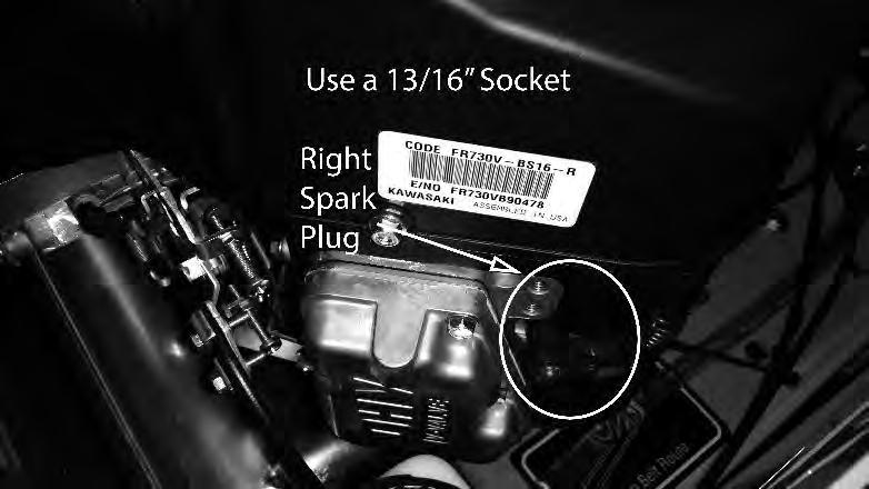3.4 Changing the spark plugs and checking the spark plug gap: 1) Remove the wire on the spark plug and use a