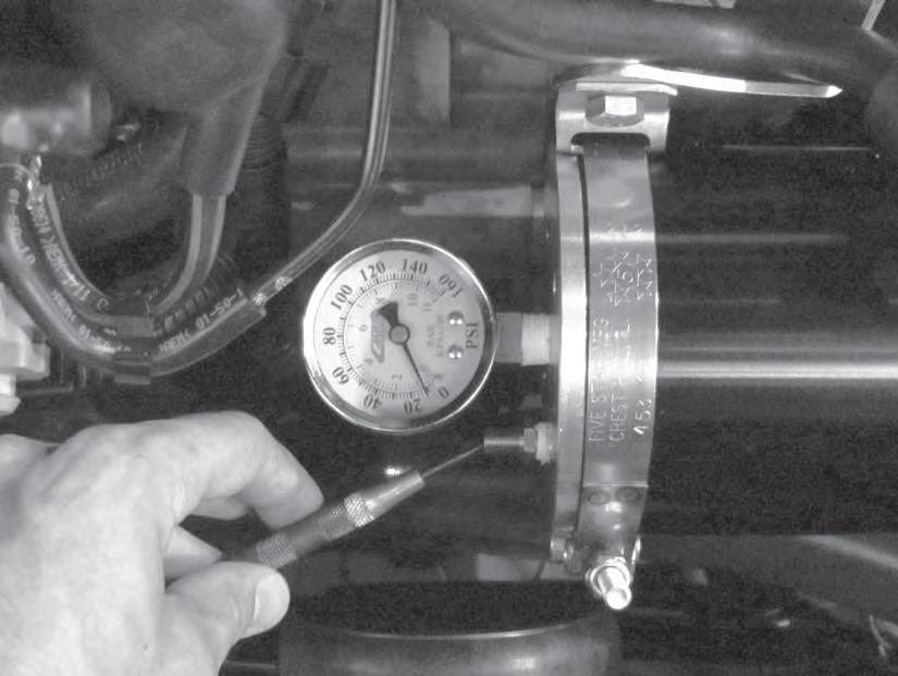 48) Bleed the pressure out of the OPS before its first use. To do this, simply relieve pressure from the schrader valve next to the gauge. The pressure should drop to around 7-10psi.