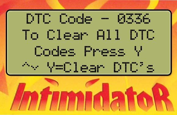 13 September 2005 BD Intimidator (LB7/LLY) 1056600-1056615 10 If there are any DTC codes set in your system, it will display them on this screen.
