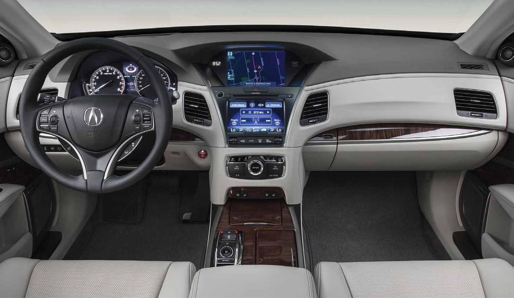 INTERIOR GRACIOUS HOST Precision Crafted Design has graced the Acura RLX with a spacious, comfortable and balanced cabin typically associated with a much larger luxury sedan.