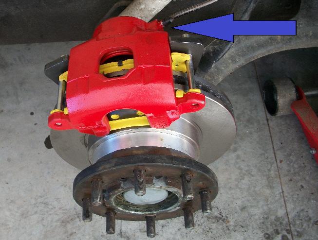 Rear Rear wheel caliper install: If this is a 6 wheel upgrade kit, then install the caliper removed from the front wheel onto the rear-rear wheel keeping the caliper marked for right on the right