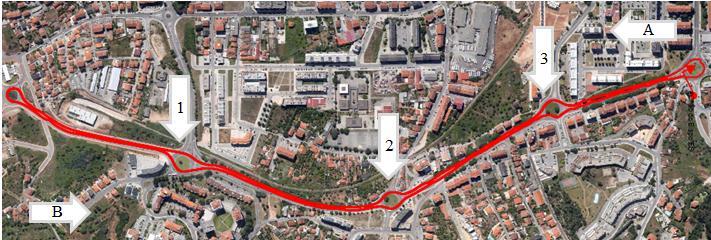 2. Methodological approach and site characterization An important arterial road in the city of Coimbra was selected; Road stretch with 3.