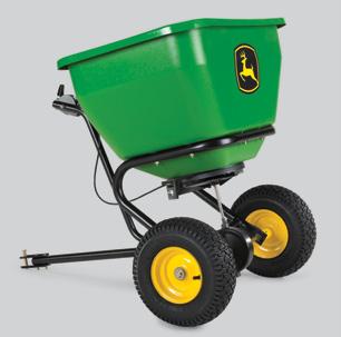 7 7 40-in. Aerator Spreader Does two jobs at once: perforates the soil while the calibrated drop-spreader follows with seed, lime, or fertilizer. May also be used to just aerate the lawn. Up to 2-in.