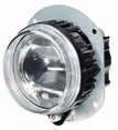 Fog light in various combinations as a separate module, with daytime running light, position light and
