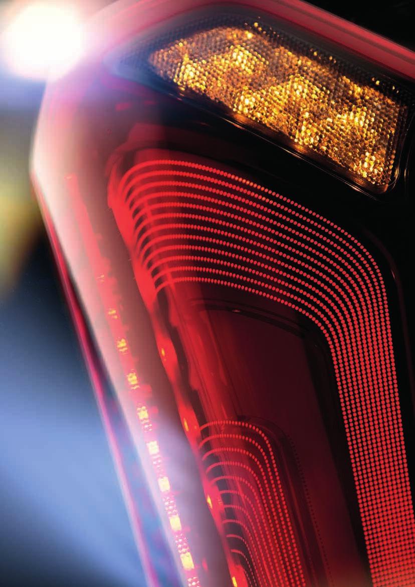 REAR LIGHTING More than a combination of 5 functions LEDs are not only taking the automotive industry by storm thanks to their energy-saving potential, they also offer a design versatility that plays