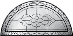 Mahogany Forged Iron and Dark Patina Caming Insulated Glass Arabella Option: Half-Circle Transom