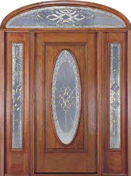 Mahogany Brass Caming (shown) or Sterling Zinc Caming Insulated Glass QA205