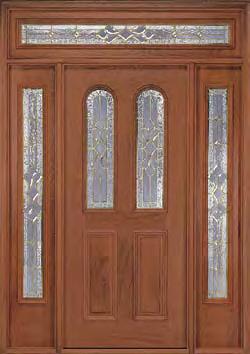 Mahogany Brass Caming (shown) or Sterling Zinc Caming Insulated Glass QA202 Queen Anne