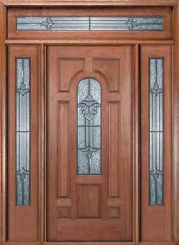 Mahogany Dark Patina Caming Insulated Glass NC52 New Century Glass 12" or 14" x 80" sidelights