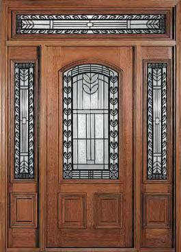 Glass Collections Arabella Insulated Beveled Glass with Forged Iron and Dark Patina Caming 36" x 80" door (SC237-ER) 36" x 96" door