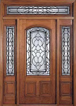 Bonnabel Insulated Beveled Glass with Forged Iron and Dark Patina Caming 36" x 80" door (SC236-ER) 36" x 96" door (SC8236-ER) Lone Star