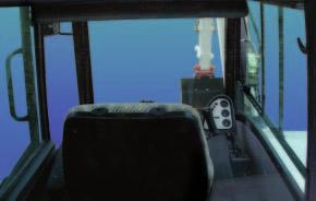Comfortable cab The insulated, full-vision cab provides a