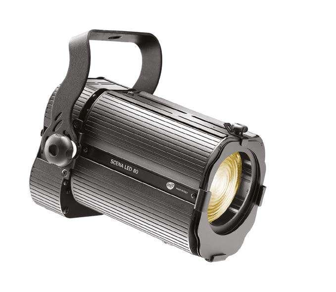 SCENA LED 80 THE CUTTING-EDGE REPLACEMENT OF THE CONVENTIONAL 1000 W LIGHTS SCENA LED 80 is a LED-based projector in a very compact and lightweight size.