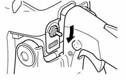 Securely hold the chain saw as shown and pull starter handle. 5. Choke may be used if necessary, but after first starting sound, squeeze throttle trigger to release choke and return engine to idle.