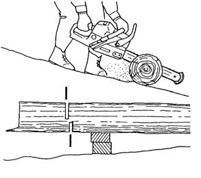 OPERATION Bucking Bucking is the sawing of a log or fallen tree into smaller pieces. There are a few basic rules which apply to all bucking operations.
