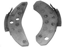 8 Cam and Air Disc Brakes Figure 8.7 Figure 8.6 Figure 8.6 4002978a Excessive wear removed the linings from these disc brake pads and caused metal-to-metal contact with the rotor.