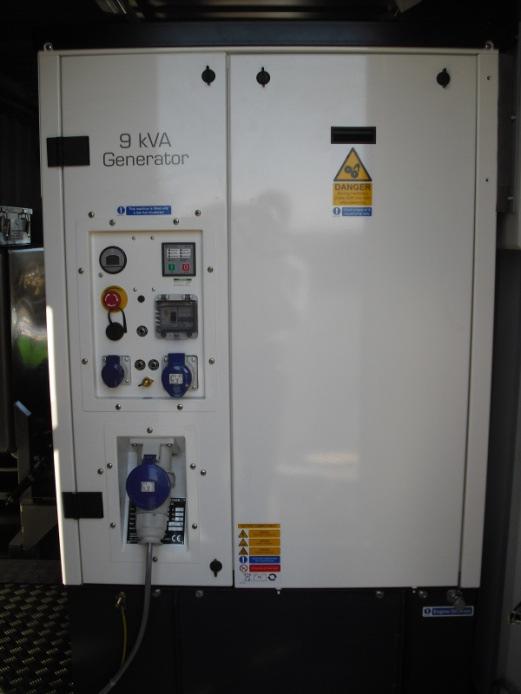The Weedspray Module electrical system is self sufficient with electrical power supplied from a 9 KVA HGI Compact Welf-Air Upright diesel generator (See Fig 1.3).