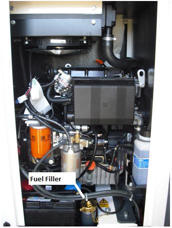 With a full fuel tank the generator has a run time of approximately 115hrs at 75% power. 1.3 Diesel Generator 1.4 Fuel Filling Point The herbicide storage module (See Fig 1.