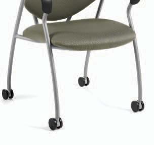 5332C Armchair features four leg base on casters for easy mobility.