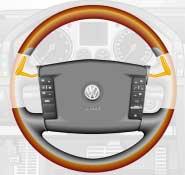 The Tiptronic in the Touareg is available as a selector lever as well as a steering wheel switch.
