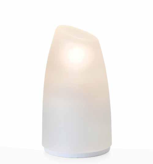 table lamp with hand blown fritted glass diffuser Rechargeable battery table lamp with pressed