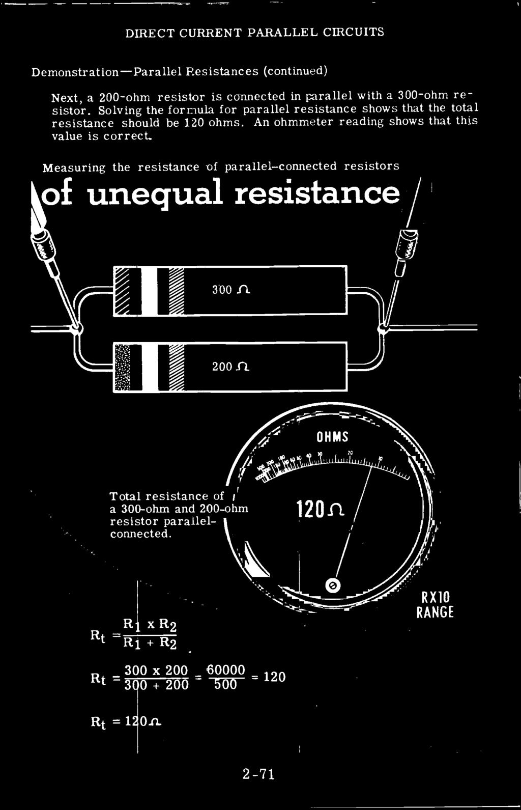 An ohmmeter reading shows that this value is correct` Measuring the resistance