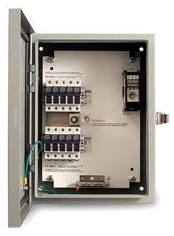 DC switching and protection DC Combiner Boxes Features Combines input photovoltaic strings forming a single output.