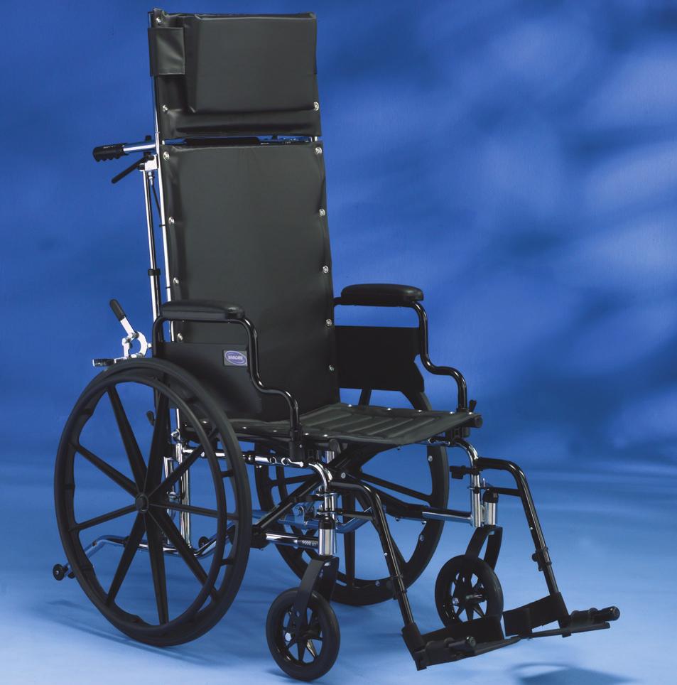 Invacare IVC 9000 XT Recliner Wheelchair Durable, low-maintenance, triple chrome-plated, carbon steel frame is long-lasting Dynamic recline range from 90 to 68 Rear axle base moves, providing stable
