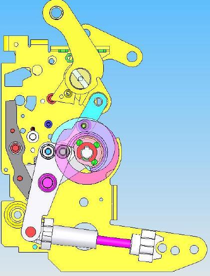 MECHANISM AND OPERATION Activating the closing push button rotates the closing shaft and releases the closing hook (1).