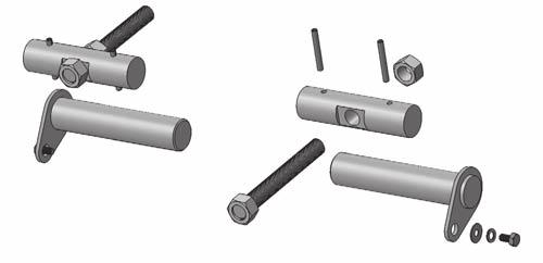 (2) 789320 - Pitch Pivot Pin (2) 78923 - Pitch Adjustment Pin (2) 854 - Flat Washer, 5/8 (2) 8508 - Lock Washer, 5/8
