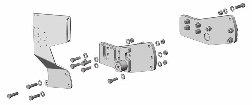 SIDE FRAME BRACKETS - FRONT 790796 - Bracket, Hyd Mounting () LH Side Only 790762 - Side Bracket, RH () 79076 - Side Bracket, LH () No washer this location only 746 - Lock Nut, 7/8 GRC Unitorque (6)