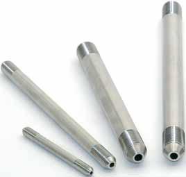 The coned and threaded medium pressure tube nipples are available in 316 stainless steel.
