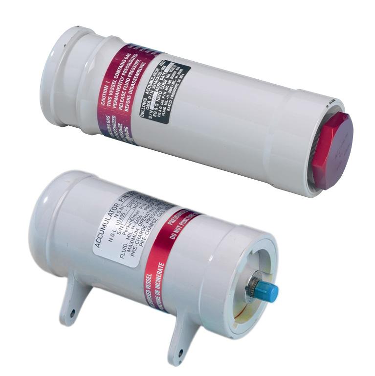 High Pressure Maintenance Free Accumulator (HPMFA) These accumulators are precharged with either nitrogen or helium and are operating with either 20685kPa (3000psi) of