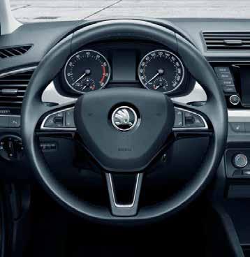 MULTIFUNCTIONAL STEERING WHEEL The attractive multifunctional leather steering wheel is not only pleasurable to grip, but