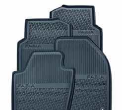 MATS Easy-to-clean rubber foot mats protect the