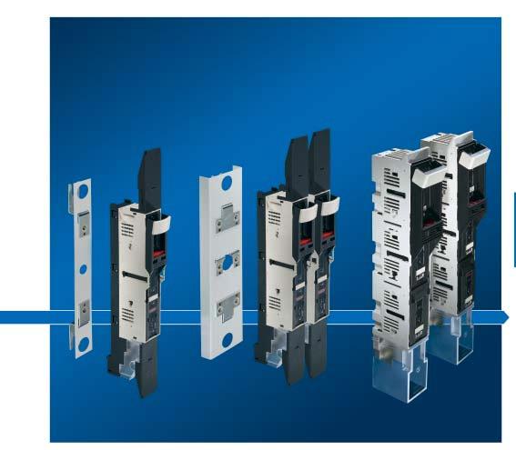 185 mm NH fused isolators, sizes 00/1/2/3 Busbar systems 185 mm NH fused isolator, size 00 Supply includes: One-way or two-way adaptors for