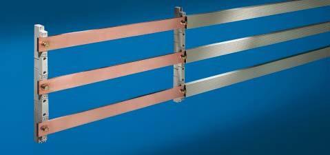 Busbar systems up to 1600 A 1 2 3 4 1 Busbar support up to 1600 A, 3-pole 185 mm bar centre distance. Rated current up to 1600 A, rated operating voltage up to 1000 V AC, 50/60 Hz to VDE 0660. Max.