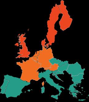 UK, Scandinavia SWE South-West Europe: Spain,