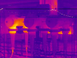 Cool spots on breaker tanks can also be indicative of failure mechanism. In the thermograms of Fig.