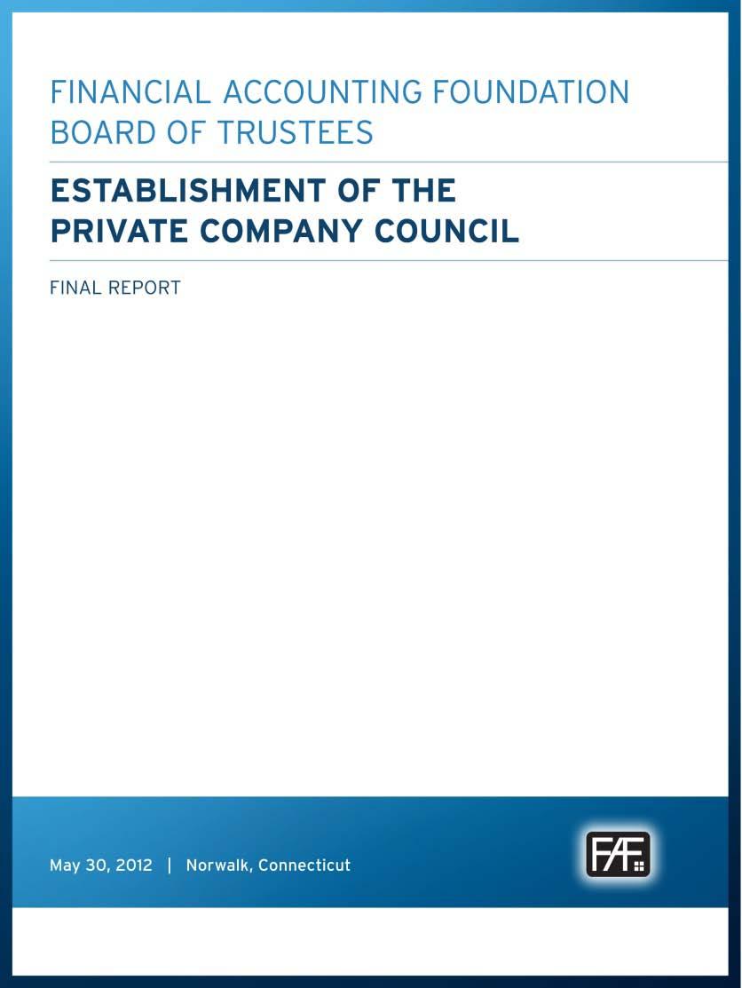 The Private Company Council May 30, 2012 FAF Trustees